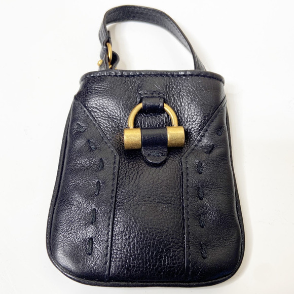 Yves Saint Laurent Handbags - Yves Saint Laurent Mini Bag Black Leather Satchel Gold Tone Hardware